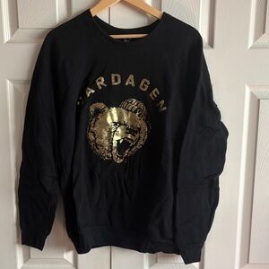 Vardagen Venice Abbott Kinney Black and Gold Graphic Sweater